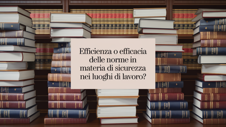 Efficienza o efficacia delle norme in materia di salute e sicurezza?